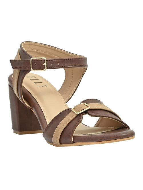 brown synthetic back strap sandals - 17832568 - Standard Image - 0