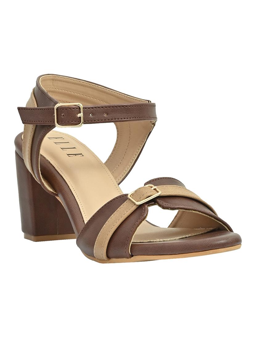 brown synthetic back strap sandals - 17832568 - Zoom Image - 0