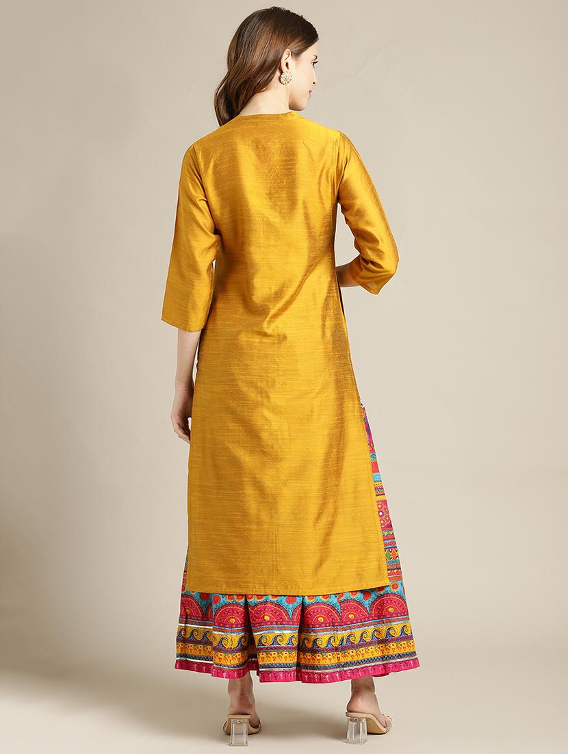 solid kurta skirt set - 17832770 - Standard Image - 3