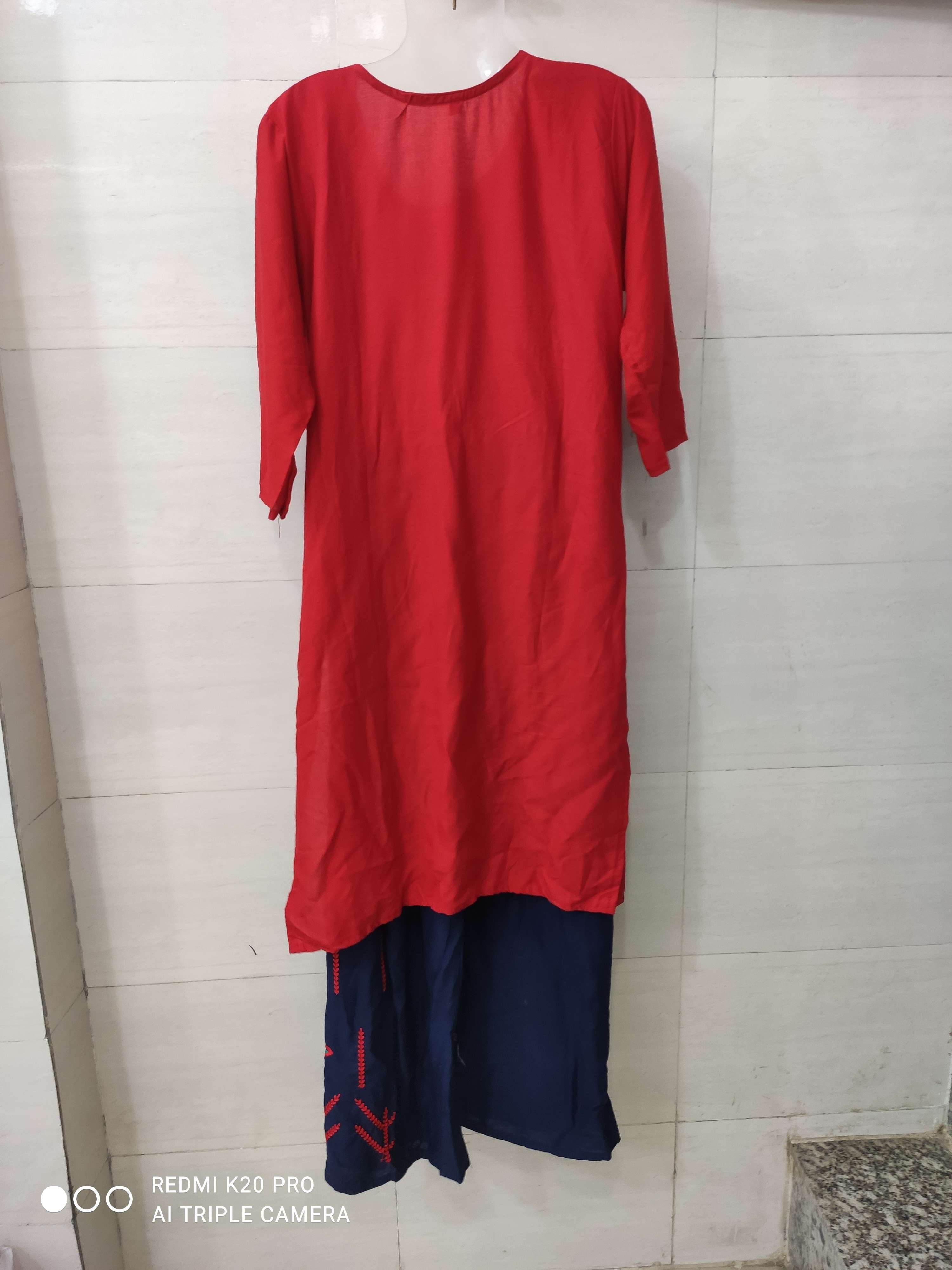 red rayon palazzos - 17832895 - Zoom Image - 0
