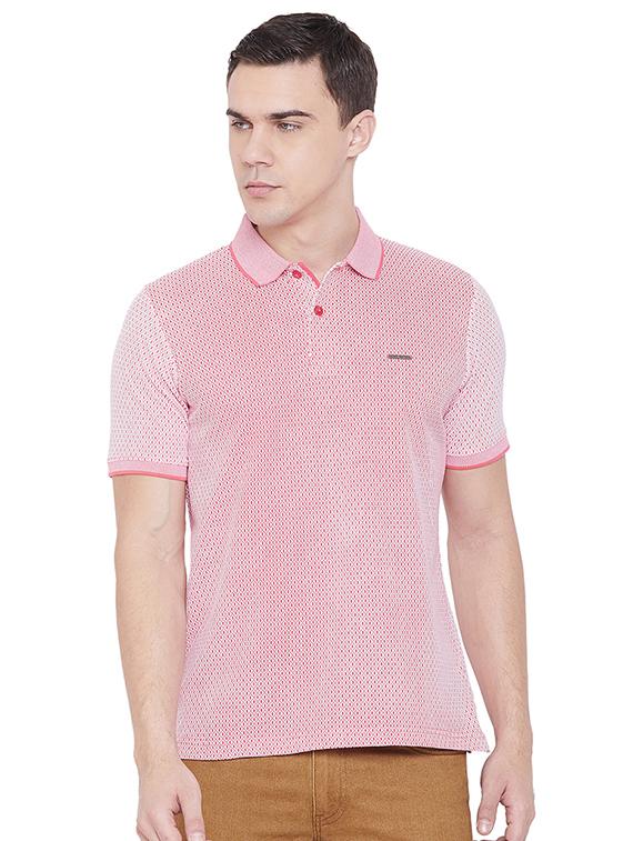pink self design polo t-shirt - 17833707 - Zoom Image - 0