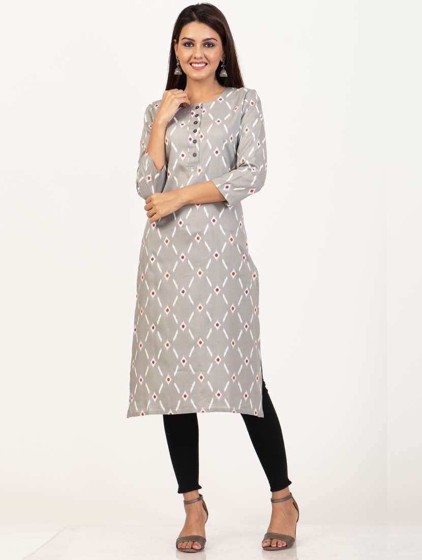 printed straight kurta