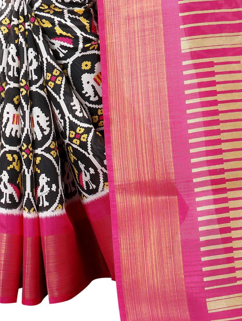 conversational printed saree with blouse - 17834334 - Standard Image - 3