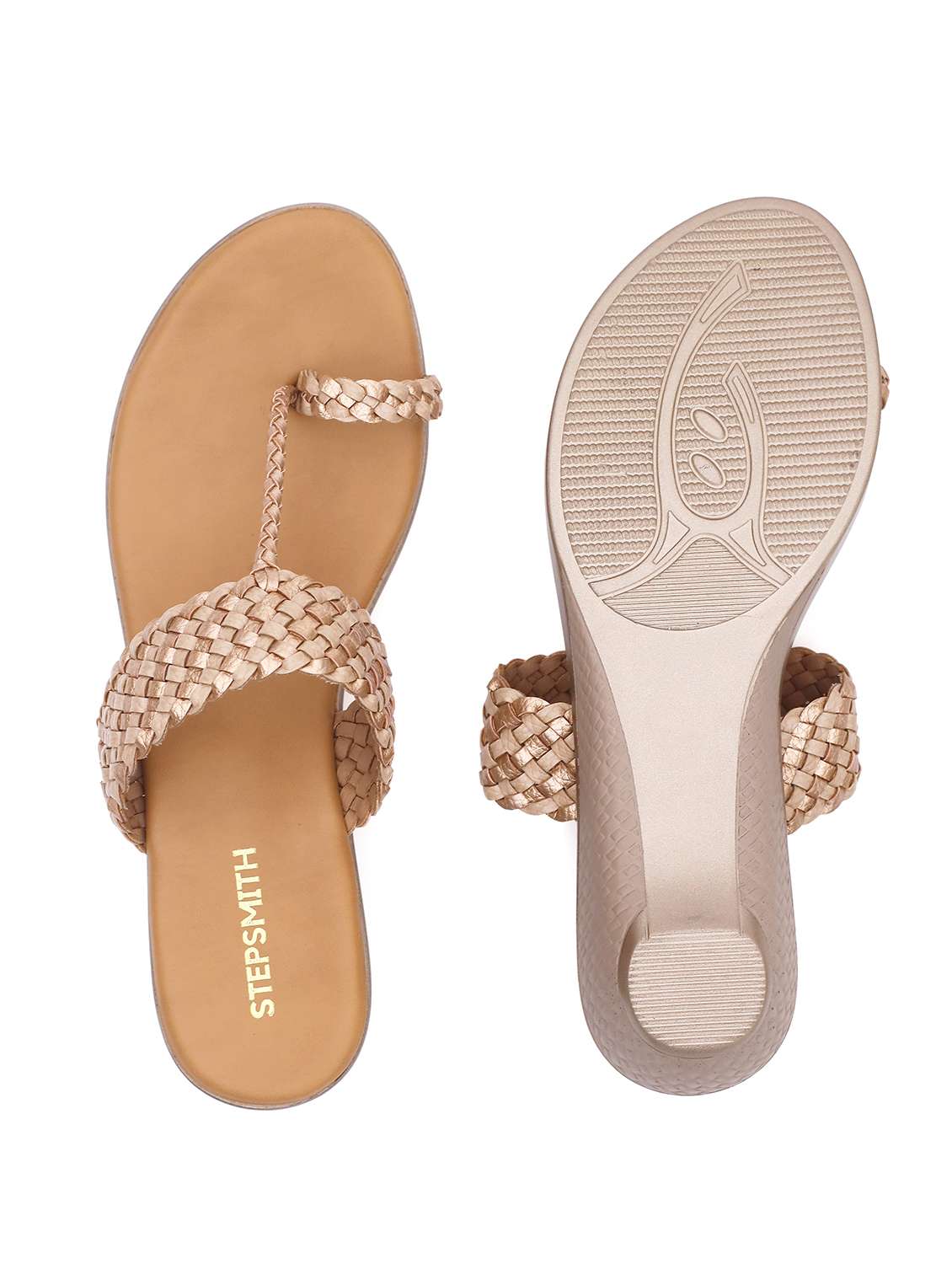 grey kolhapuri slipon sandals - 17835224 -  Standard Image - 3