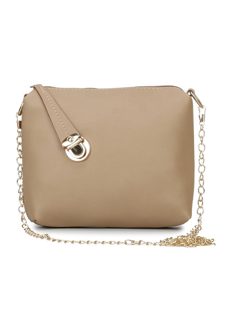 beige leatherette (pu) sling bag - 17836021 -  Zoom Image - 0