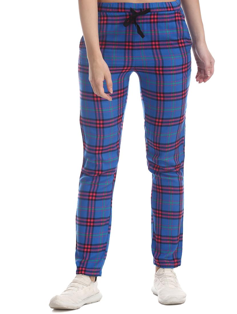 drawstring waist checkered track pant - 17836259 - Zoom Image - 0