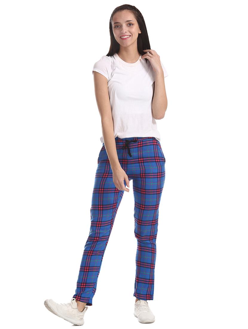 drawstring waist checkered track pant - 17836259 - Standard Image - 3