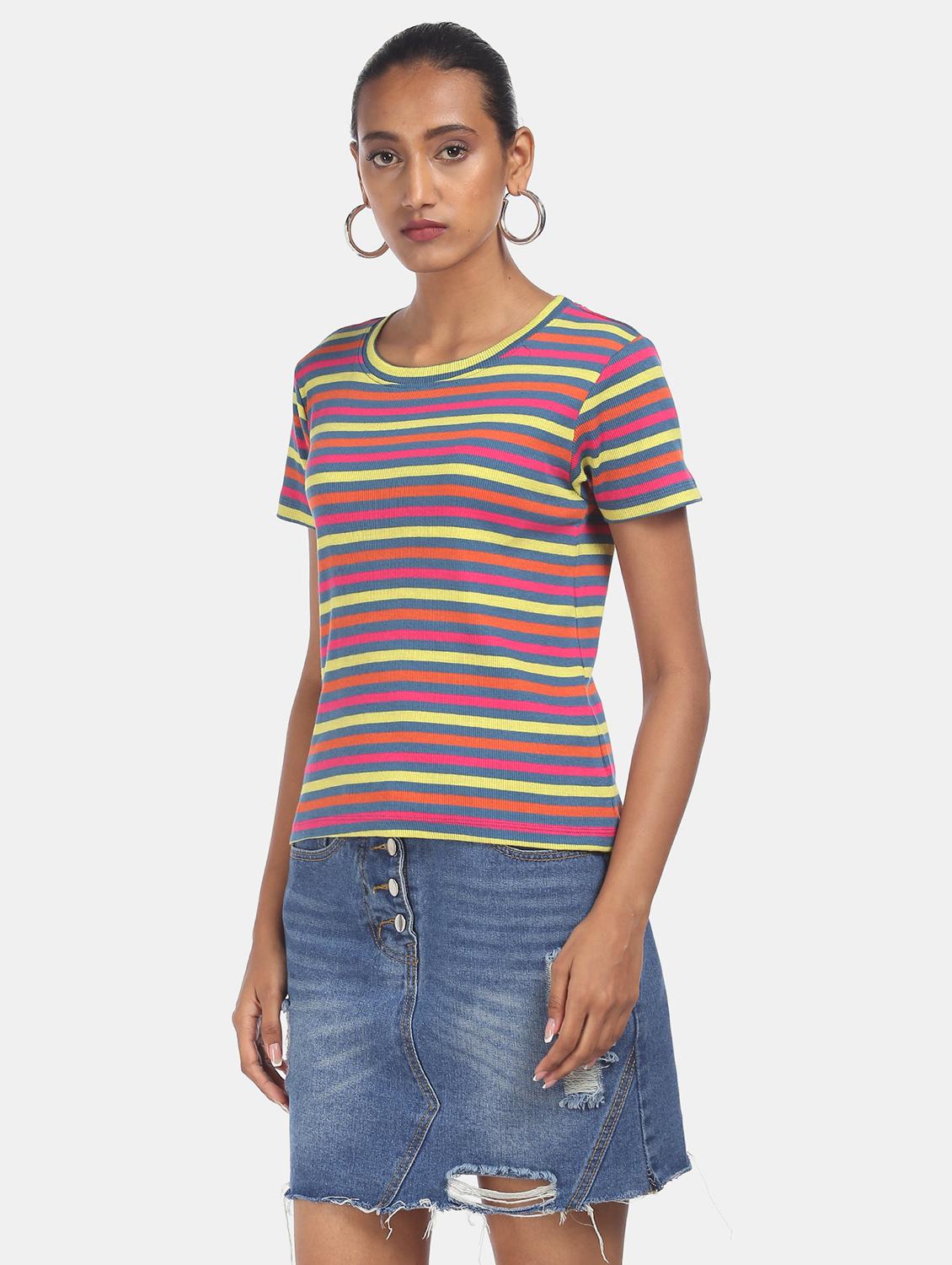 round neck striped tee  - 17836760 -  Zoom Image - 0