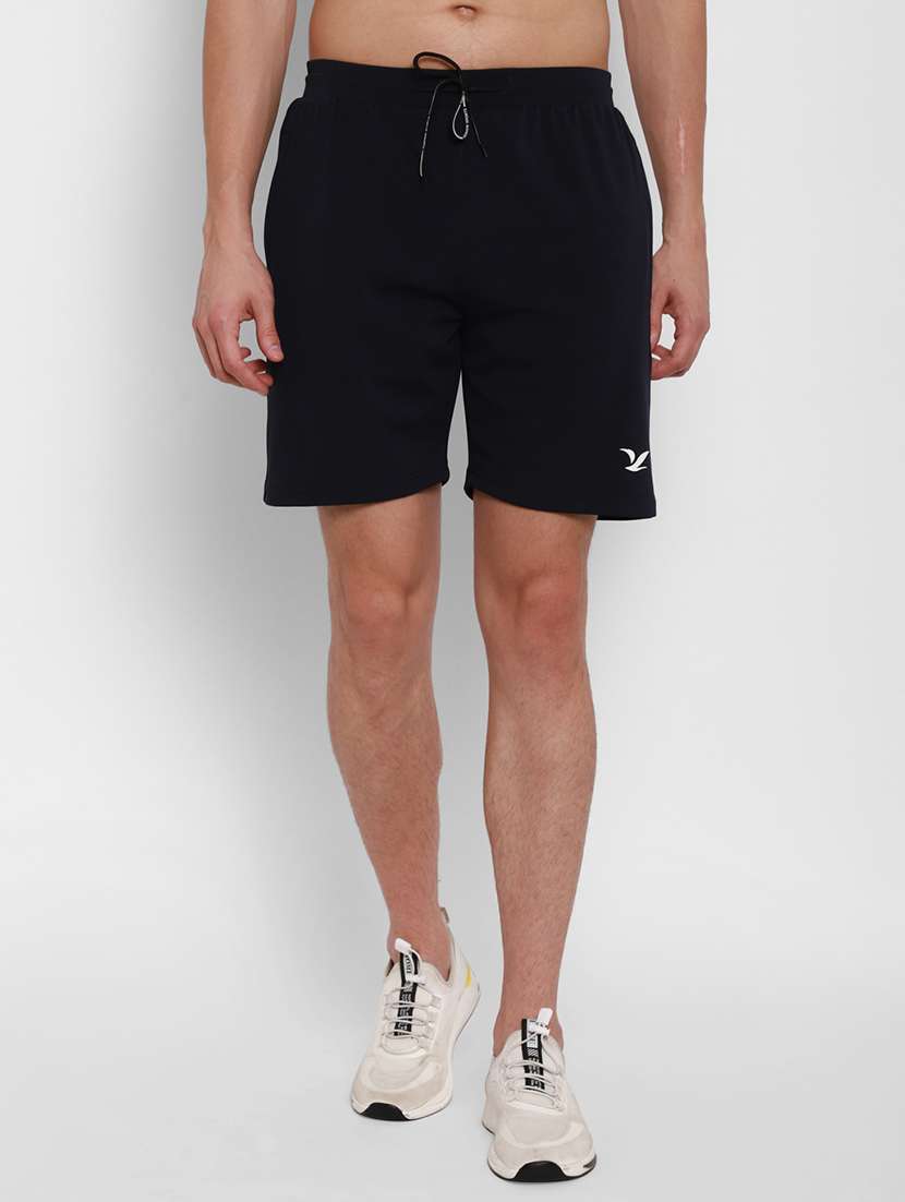 navy blue solid shorts