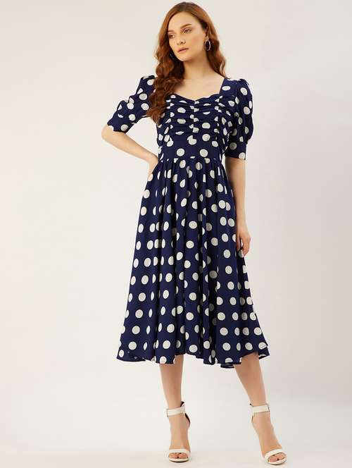 women's fit & flare printed dress - 17837047 - Standard Image - 0