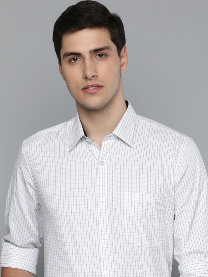 white cottonblend formal shirt - 17837247 - Zoom Image - 0