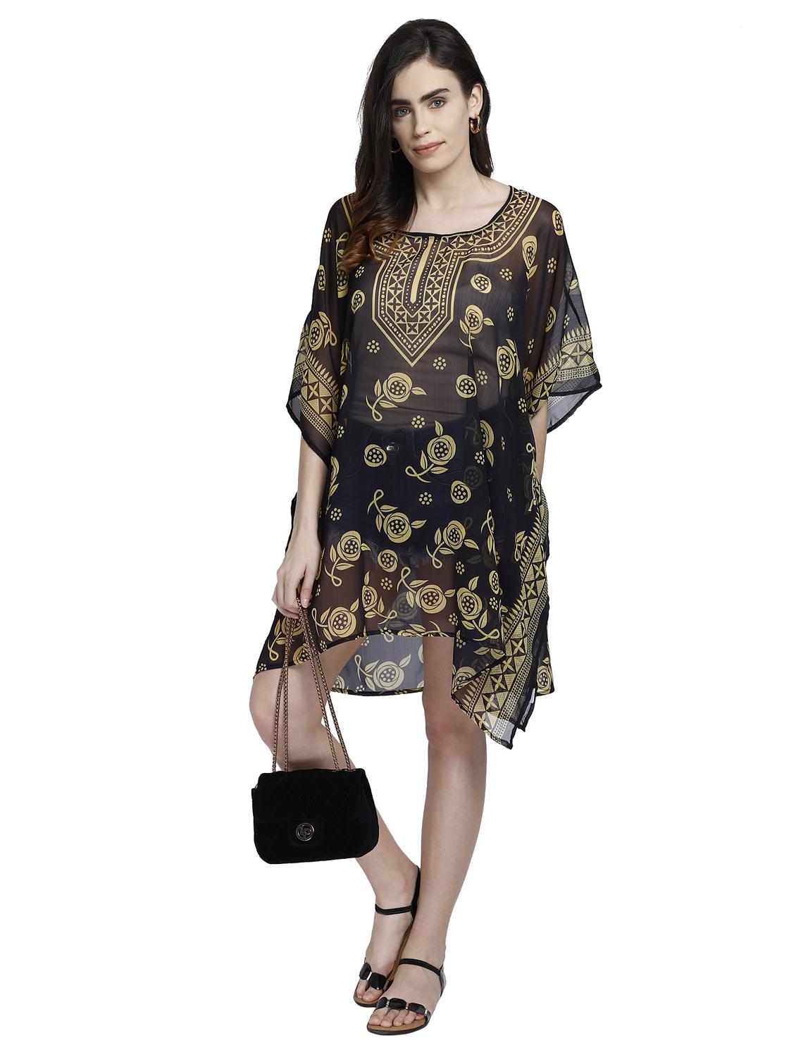 v-neck printed kaftan dress - 17837766 - Standard Image - 3