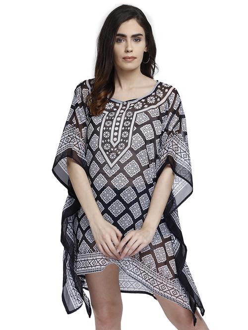 v-neck printed kaftan dress - 17837771 - Standard Image - 0