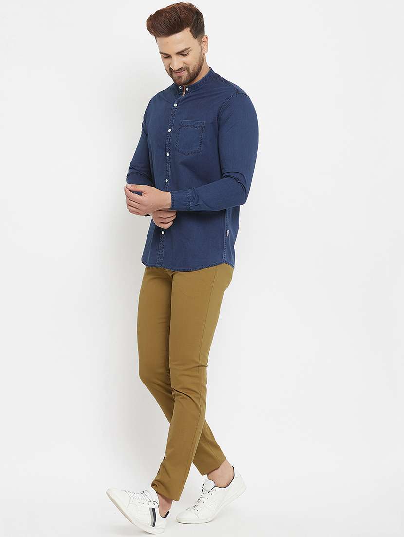 khaki solid chinos - 17837939 - Standard Image - 3