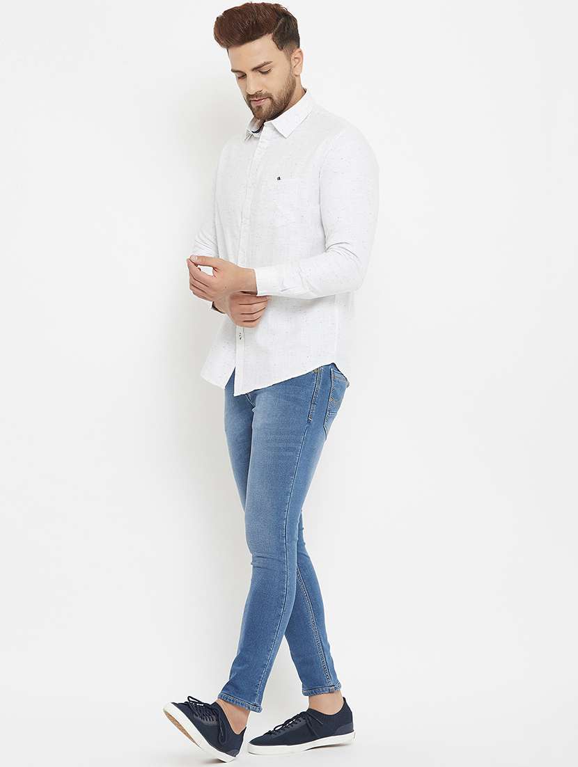 white self design casual shirt - 17837951 -  Standard Image - 3