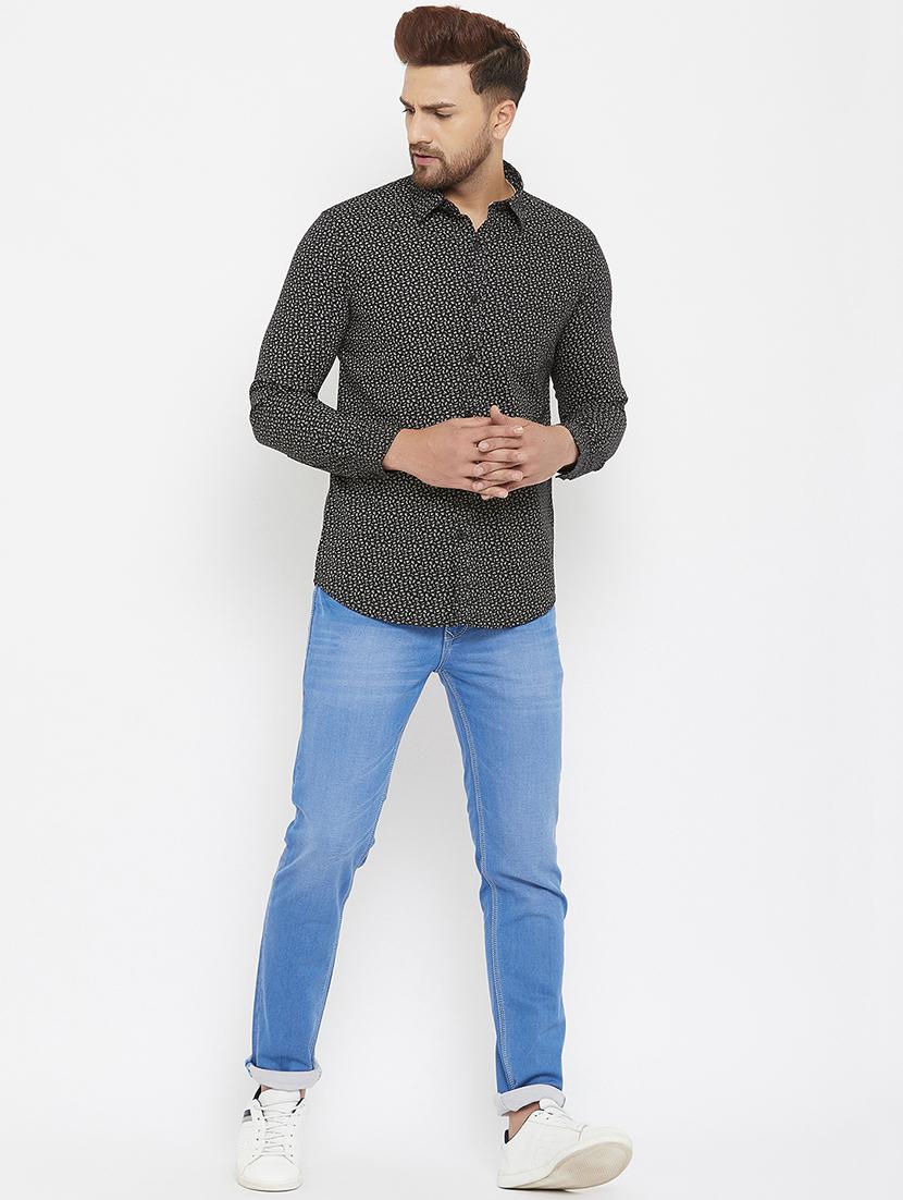 mens micro print casual shirt - 17837952 - Standard Image - 3