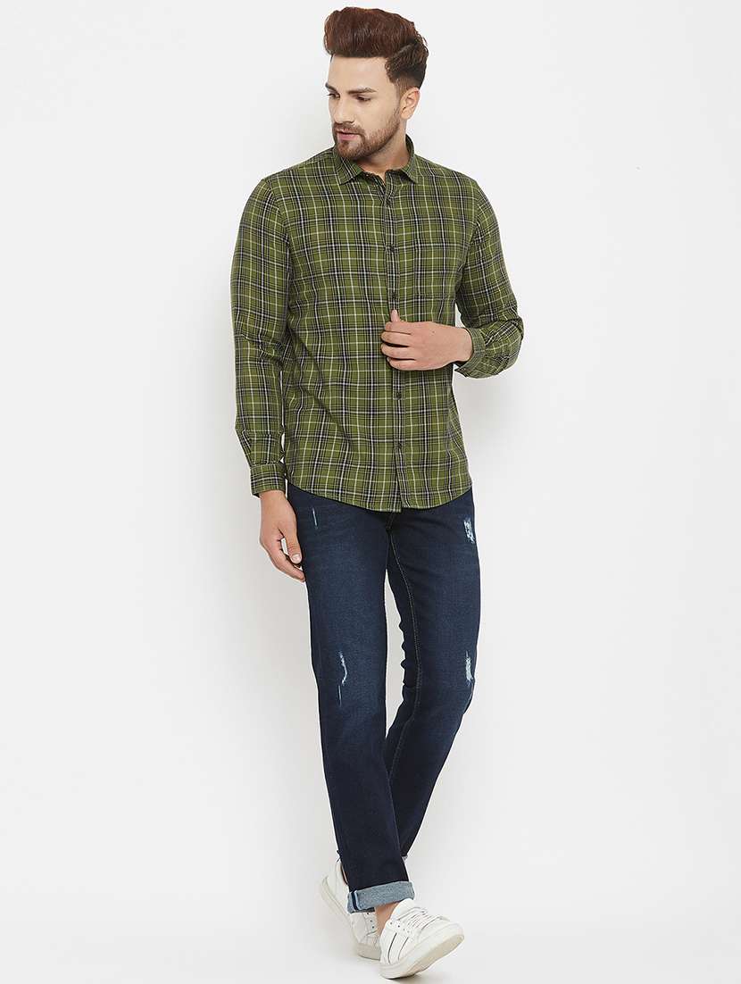 mens checks casual shirt - 17837956 - Standard Image - 3