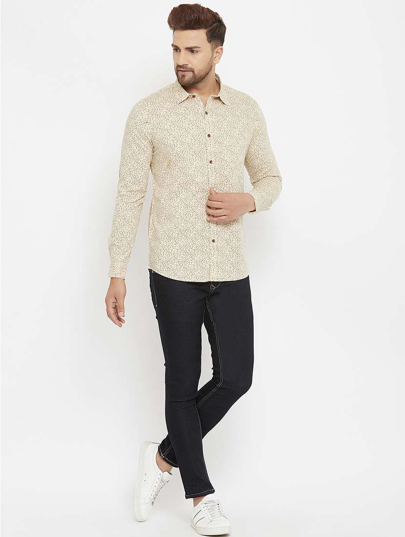 beige printed casual shirt - 17837958 -  Standard Image - 3