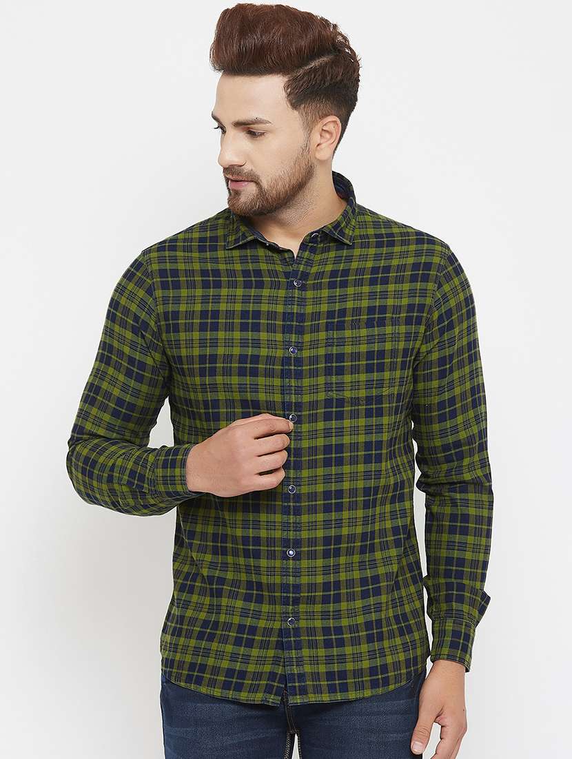 green checkered casual shirt - 17837976 -  Zoom Image - 0