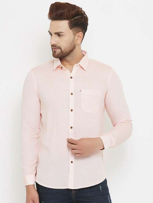 pink self design casual shirt - 17837982 -  Standard Image - 0