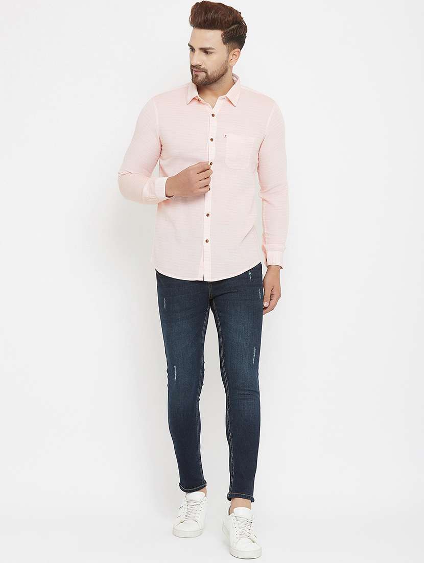 pink self design casual shirt - 17837982 - Standard Image - 3