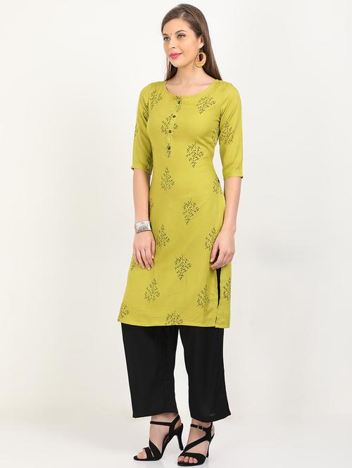 printed straight kurta - 17838142 - Standard Image - 0