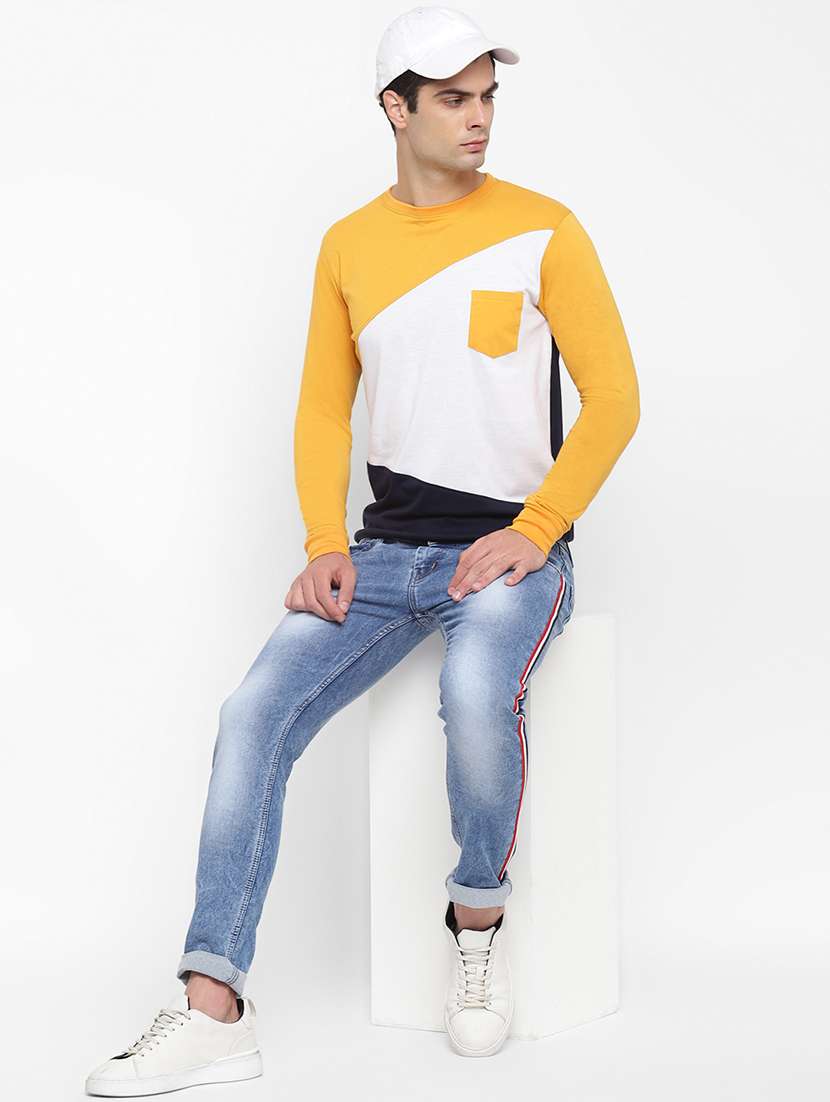 multi color block cut & sew pocket t-shirt - 17839096 - Standard Image - 3