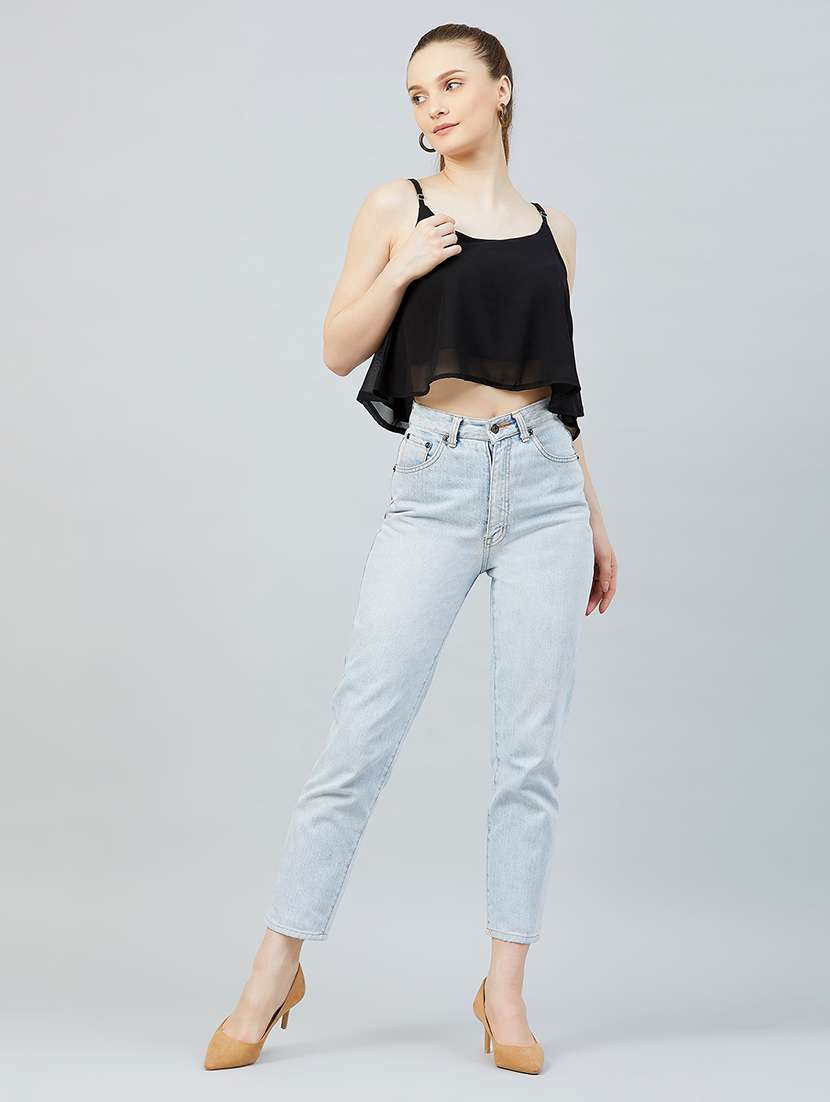 women's crop shoulder strap top - 17839141 -  Standard Image - 3