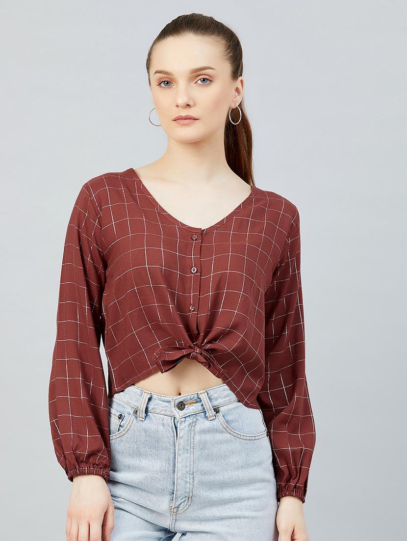 women's blouson v neck top - 17839153 - Zoom Image - 0