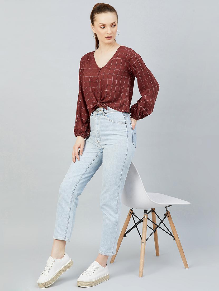 women's blouson v neck top - 17839153 - Standard Image - 3