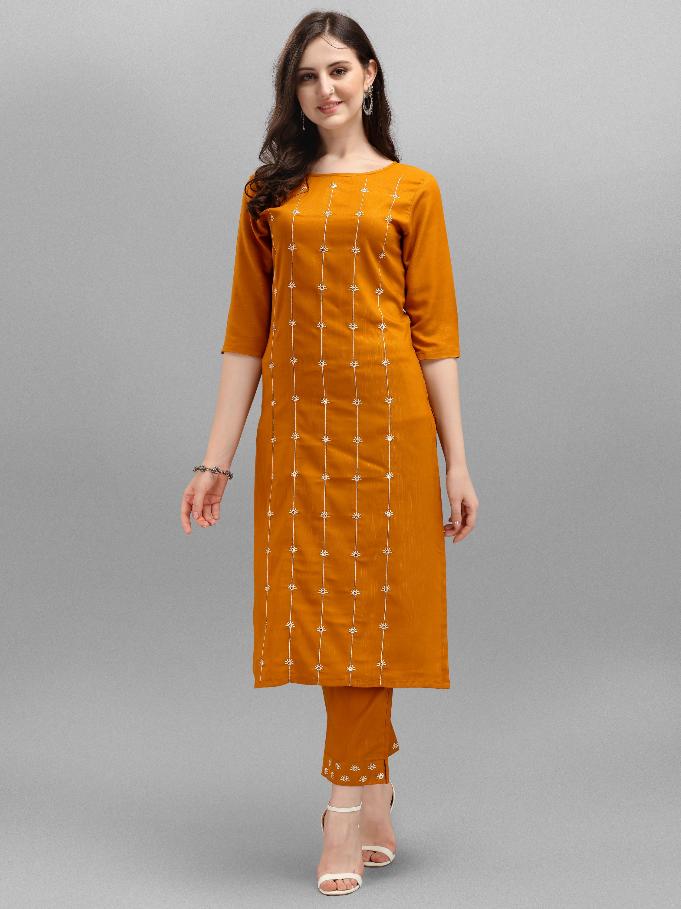 embroidered kurti with pants care instructions  - 17839242 -  Zoom Image - 0