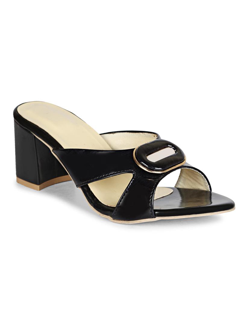 black sheet slip on sandals - 17839475 - Zoom Image - 0