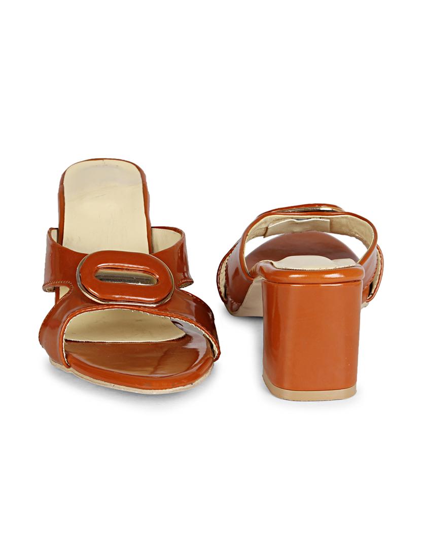 tan sheet slip on sandals - 17839479 - Standard Image - 3