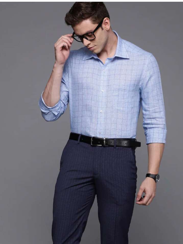 lightblue cotton formal shirt - 17842538 - Zoom Image - 0