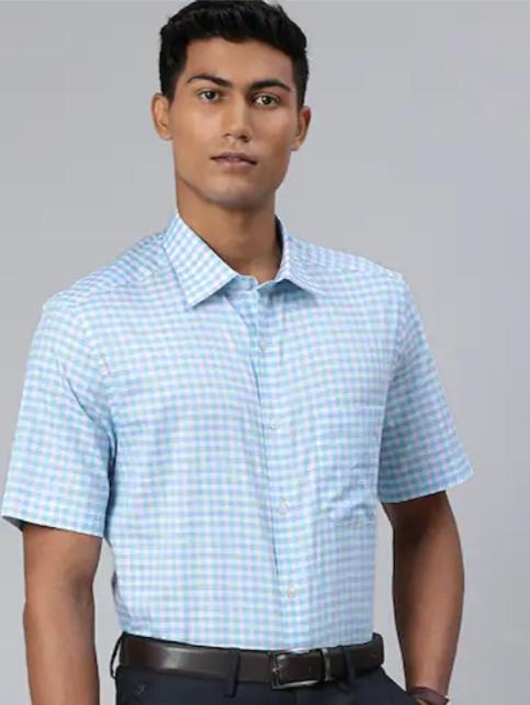 lightblue cotton casual shirt - 17843005 - Zoom Image - 0