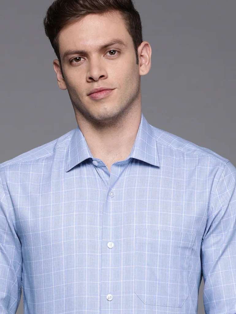 lightblue cotton casual shirt - 17843009 - Zoom Image - 0