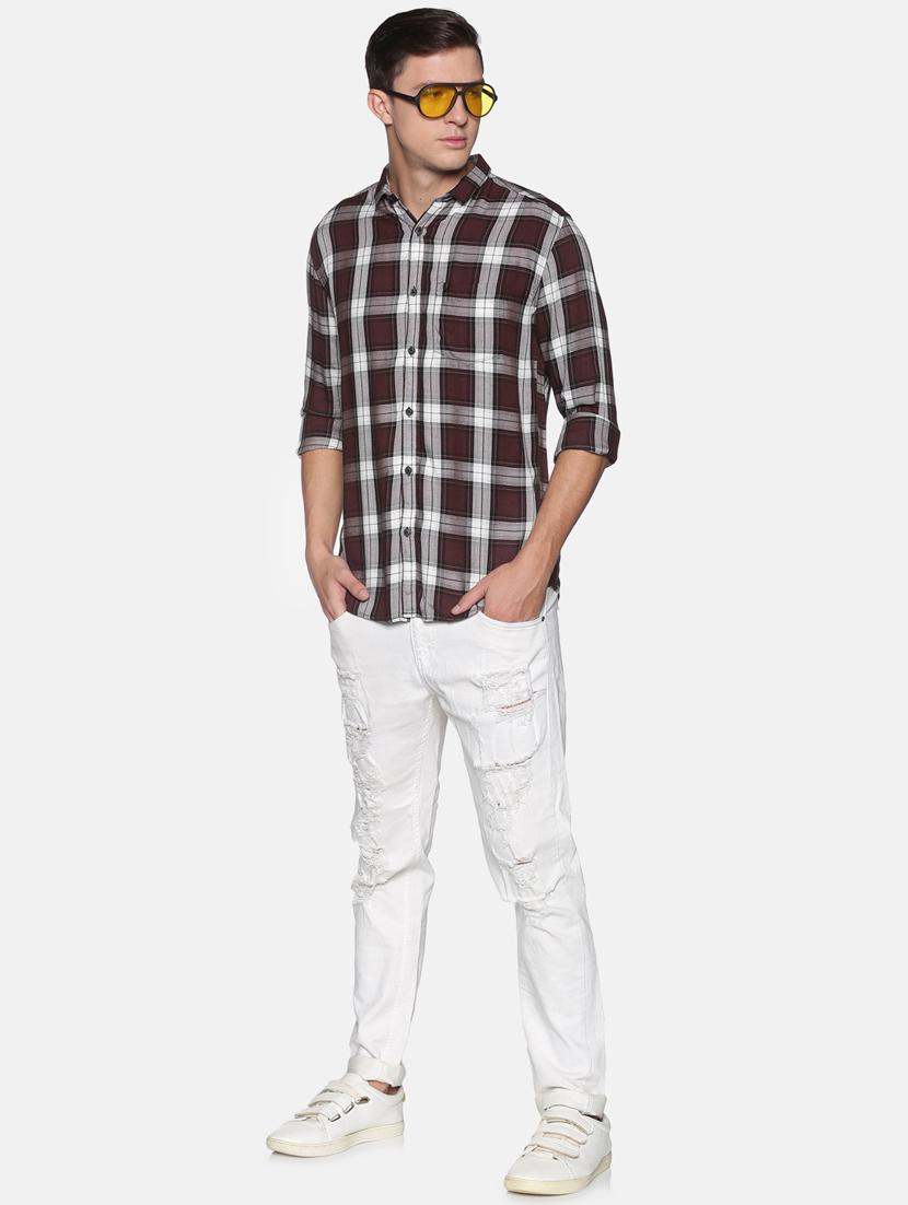 mens checks casual shirt - 17843231 - Standard Image - 3