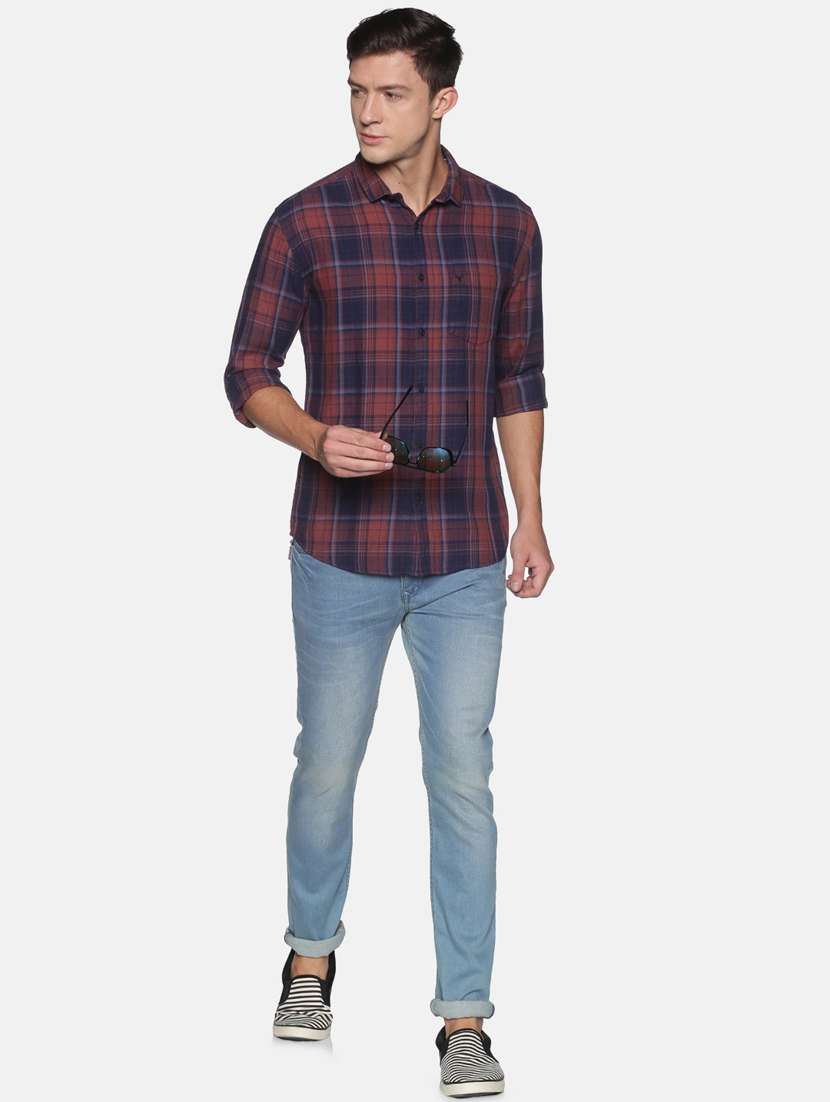 mens checks casual shirt - 17843251 - Standard Image - 3