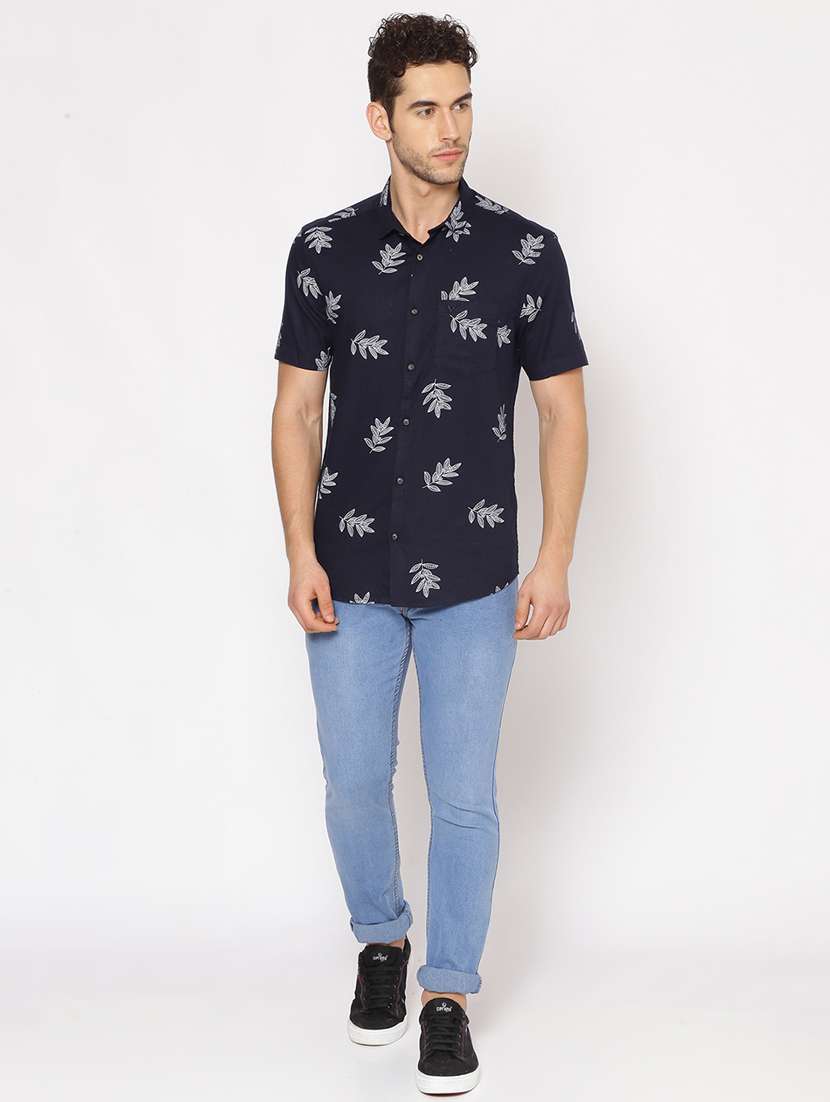 mens leaf print casual shirt - 17843271 -  Standard Image - 3