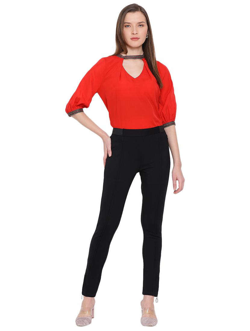 women solid pleated tailored trouser - 17843591 - Standard Image - 3