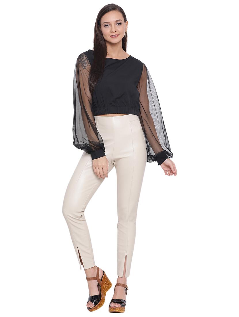 bishop sleeved crop top - 17843634 - Standard Image - 3