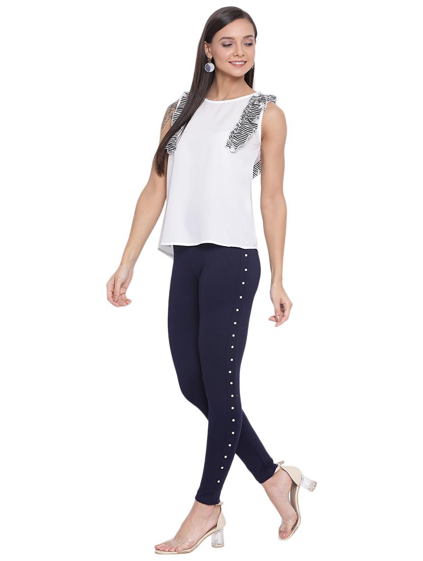 frill detail round neck top - 17843638 - Standard Image - 3