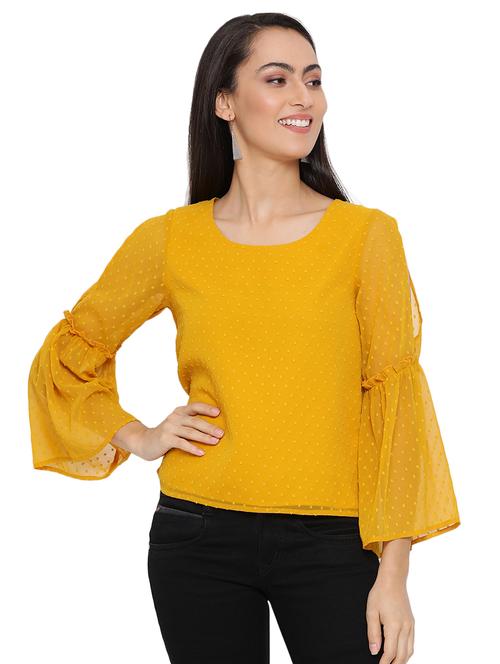 bell sleeved dobby top  - 17843644 -  Standard Image - 0