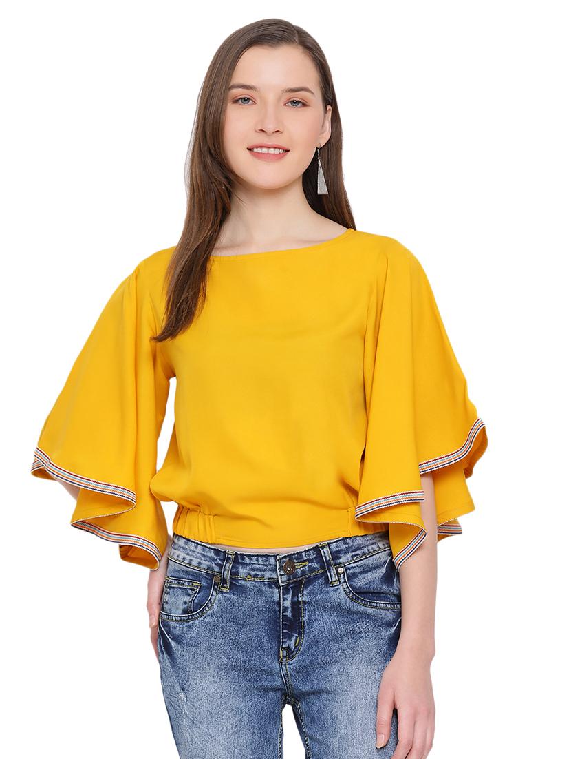 bell sleeved solid top - 17843648 -  Zoom Image - 0