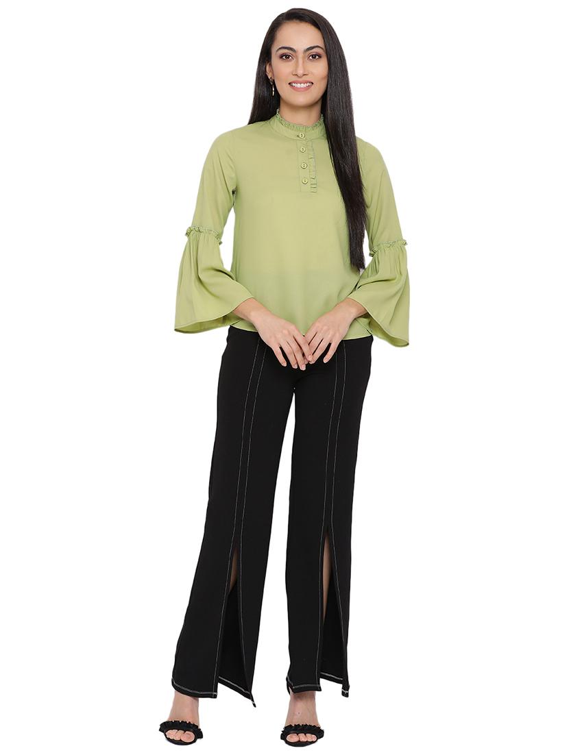 bell sleeved solid top - 17843651 - Standard Image - 3