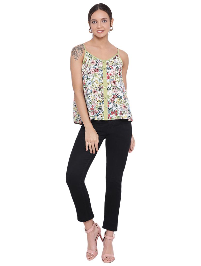women's a line v neck top - 17843653 - Standard Image - 3