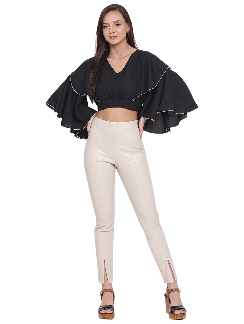 bell sleeved crop top - 17843671 - Standard Image - 3