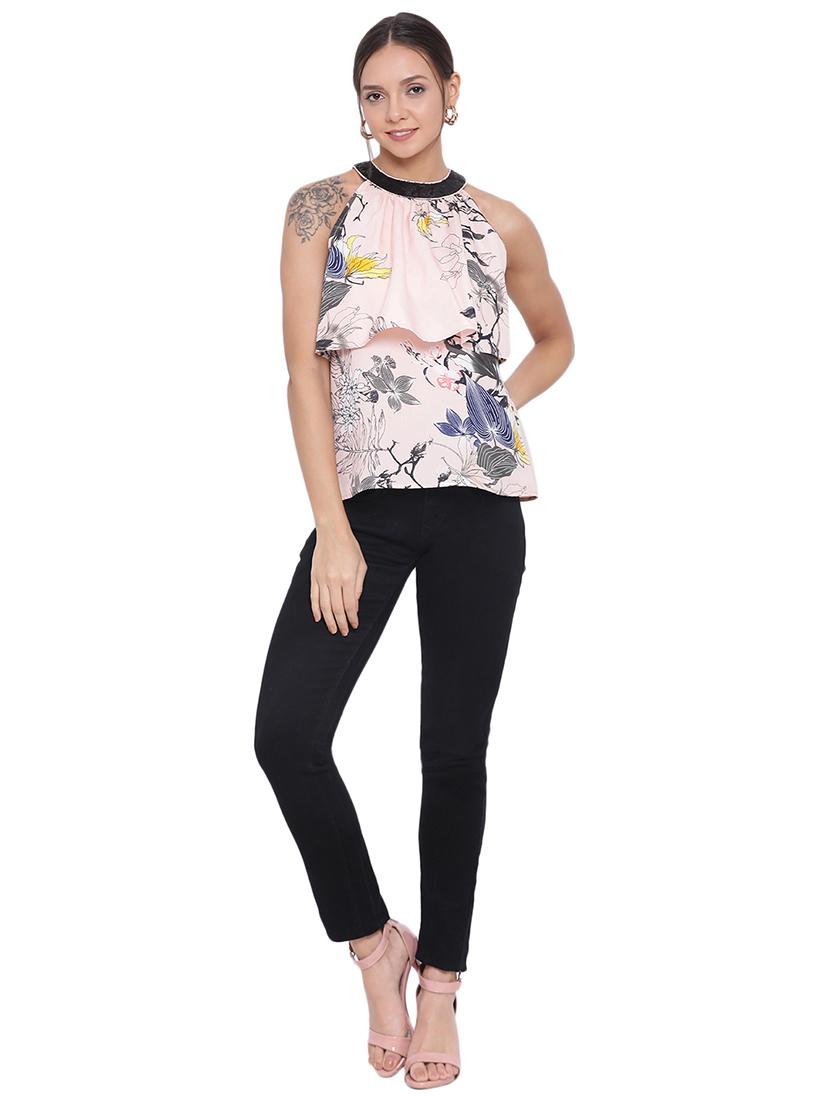 women's layered round neck top - 17843693 - Standard Image - 3