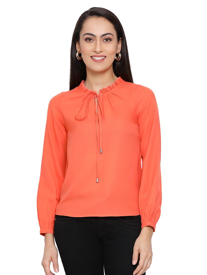 tie up neck solid top - 17843695 - Zoom Image - 0