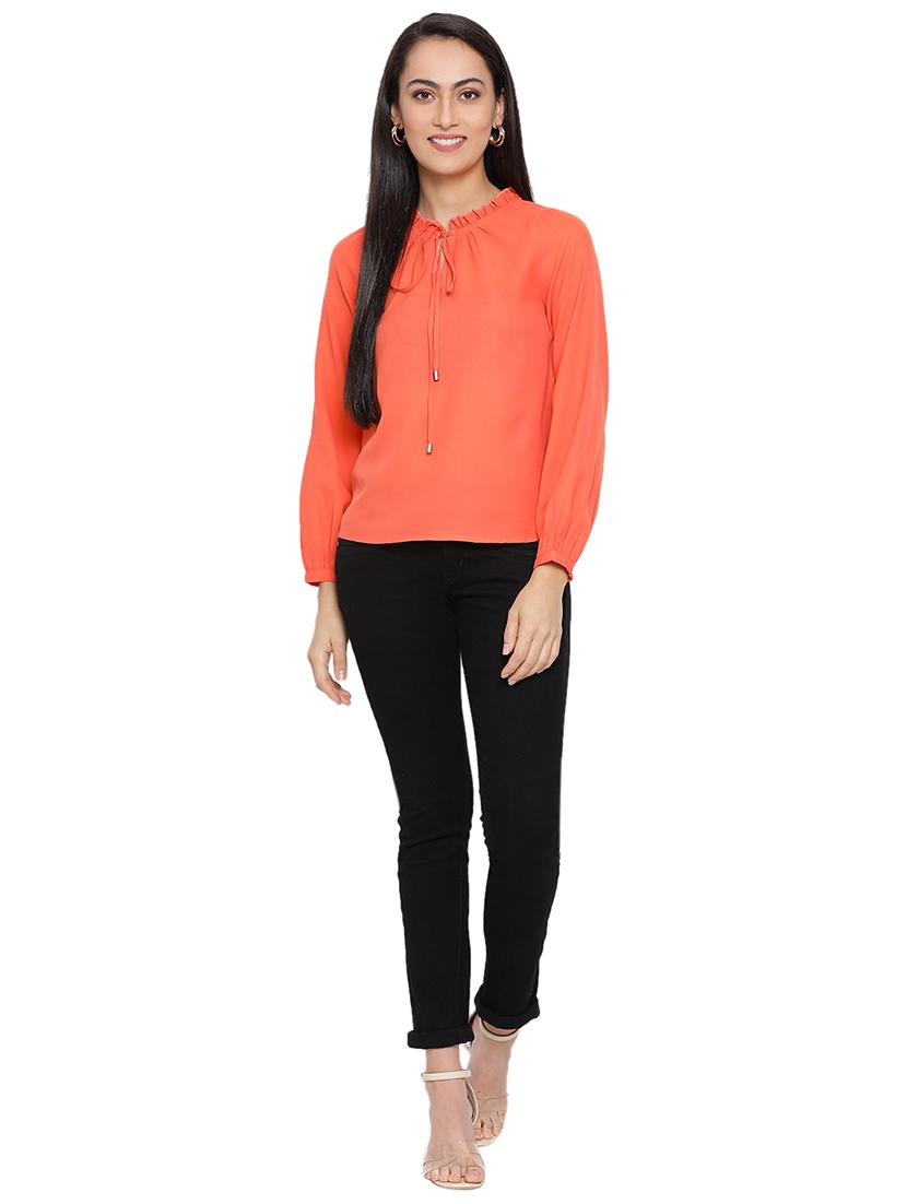 tie up neck solid top - 17843695 - Standard Image - 3